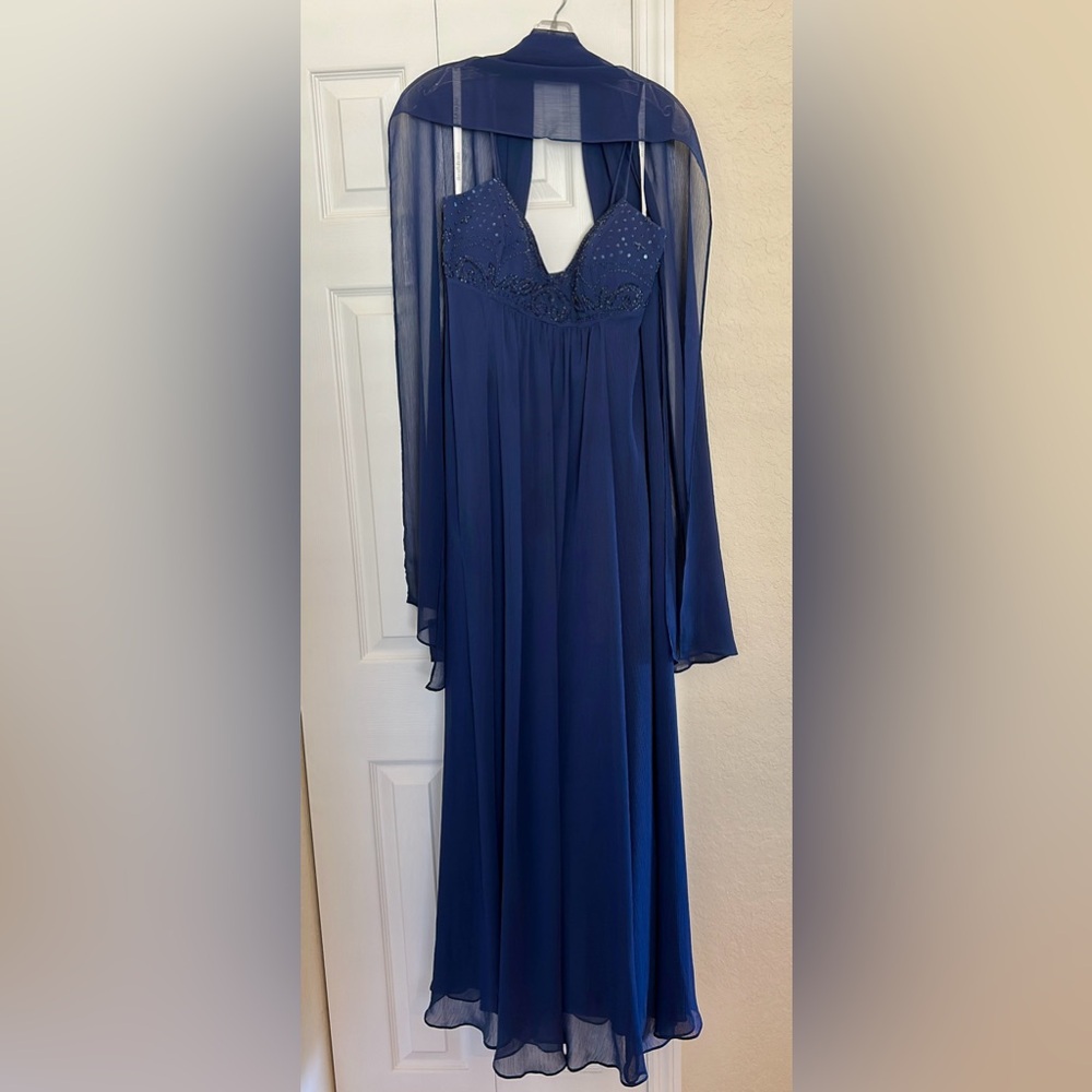 David's Bridal Elegant Navy Blue Formal Dress Size 14 NWOT